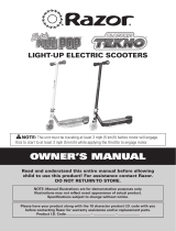 Razor Light-Up Electric Scooters User manual