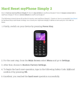 myPhone Simply 2 Hard reset manual