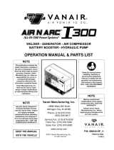 Vanair AIR N ARC I 300 SERIES Operating instructions