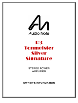 Audio Note P3 Tonmeister Silver Signature User manual