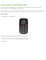 Vodafone 155 Hard reset manual