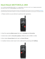 Motorola i365 Hard reset manual