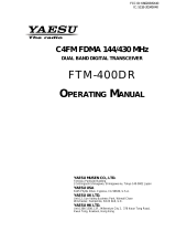 YAESU FTM-400DR Operating instructions
