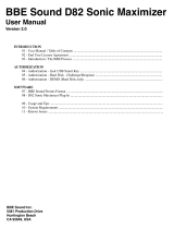 BBE Sound D82 SONIC MAXIMIZER User manual