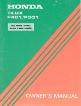 Honda F501 Owner's manual