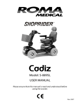 Shoprider S-889SL - Cadiz User manual
