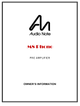 Audio Note M8 Phono User manual
