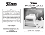Omega Juicers 8001 Nutrition center User manual