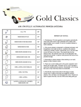 Gold Classics AM / FM FULLY AUTOMATIC POWER ANTENNA Installation guide