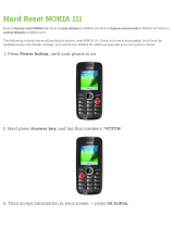 Nokia 111 Hard reset manual