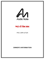 Audio Note M5 Phono User manual