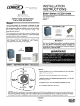 Lennox XCZ20 Series Units Installation guide
