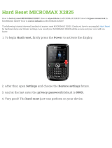 Micromax X2825 Hard reset manual