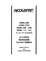 Acoustat ONE Owner's Manual And Assembly Instructions