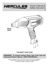 Hercules HE041 1700 Watt 14 Amp 108 Temperature High Output Heat Gun Owner's manual