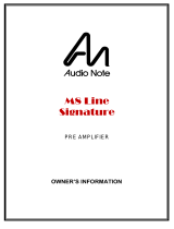 Audio Note M8 Line Signature User manual