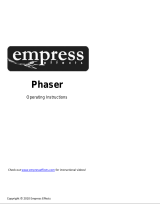 Empress Effects Phaser Operating Instructions Manual