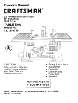 Craftsman 137218740 Owner's manual