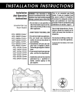 Nordyne VFGL-24MSN-3 Series Installation And Operation Instructions Manual