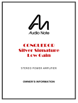 Audio Note CONQUEROR Silver Signature Low Gain User manual