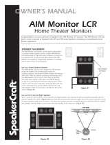 SpeakerCraft AIM Monitor LCR Owner's manual