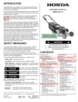 Honda HRR216VXA Owner's manual