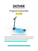 Denver Electric Children’s Scooter 6 km/h Max 50 KG Incl LED Lighting Pink NEW Operating instructions