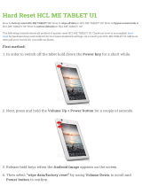 HCL ME TABLET  U1 Hard reset manual