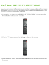 Philips 43PUS7394/12 Hard reset manual