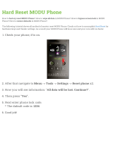 MODU  Phone Hard reset manual