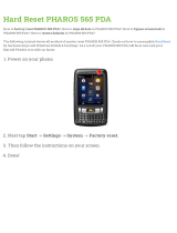 Pharos 565 PDA Hard reset manual