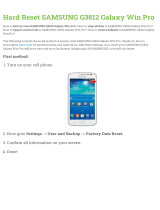 Samsung G3812 Galaxy Win Pro Hard reset manual