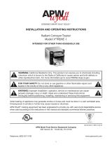 APW Wyott X*TREME Radiant Conveyor Toasters XTRM-1 User manual