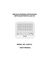 Master Tailgaters RAD-V1 Vintage wooden AM/FM Radio User manual