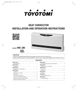 Toyotomi HC-20 Installation And Operation Instructions Manual