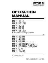 FOR-A MFR-1616 Operating instructions