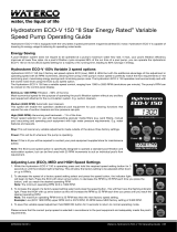 Waterco Hydrostorm ECO-V 150 Operating instructions