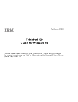 IBM ThinkPad 600 Software Manual