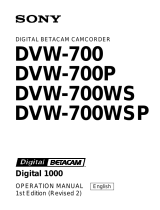 Sony DVW-700WSP User manual