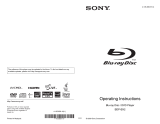 Sony BDPS360 - Blu-Ray Disc Player User manual