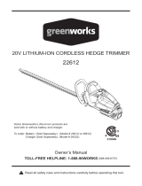 Greenworks 22612 Owner's manual