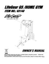 LifeGear 63140 G5/HOME GYM Owner's manual