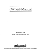 Audio Research CD2 Owner's manual