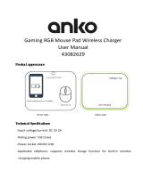 ANKO 43082629 Gaming RGB Mouse Pad Wireless Charger User manual