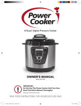 Power Cooker PC-PRO8 8-Quart Digital Pressure Cooker Owner's manual