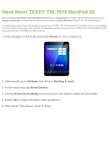 TEXET TM-7878 NaviPad 3G User manual