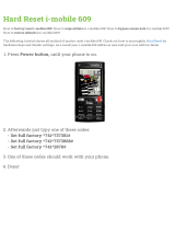 i-mobile 609 User manual