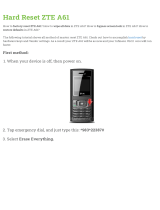 ZTE A61 Hard reset manual