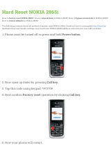 Nokia 2865i Hard reset manual