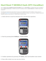 T-Mobile Dash (HTC Excalibur) Hard reset manual